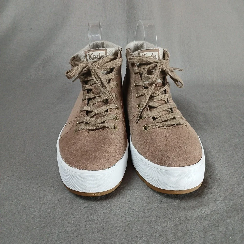 Keds Suede Lace‎ Up Ankle Booties Fall Sweater Top Taupe Women's 6.5 #WH65607
